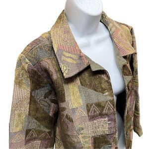 VTG Barn Fly Blazer Jacket Women’s S Tapestry Brocade EUC Artsy Nature Patchwork